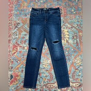 Old Navy Women's Dark Wash Distressed Rockstar Jeans, Size 4